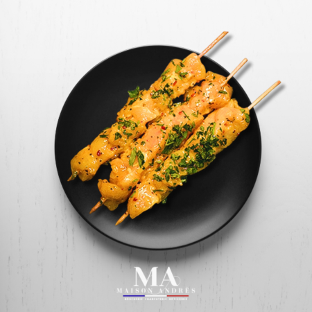 Brochette de poulet mariné